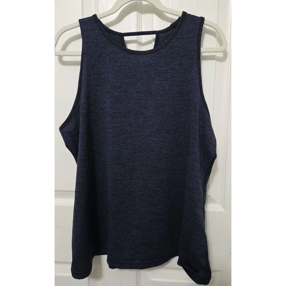 Ideology Women’s Navy Heathered Athletic Tank Top Size XL Cutout Back